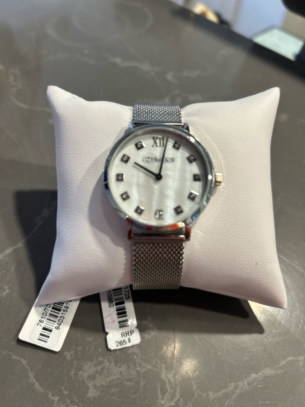Coeur De Lion Stainless Steel Mesh  Watch with Mother of Pearl Face.